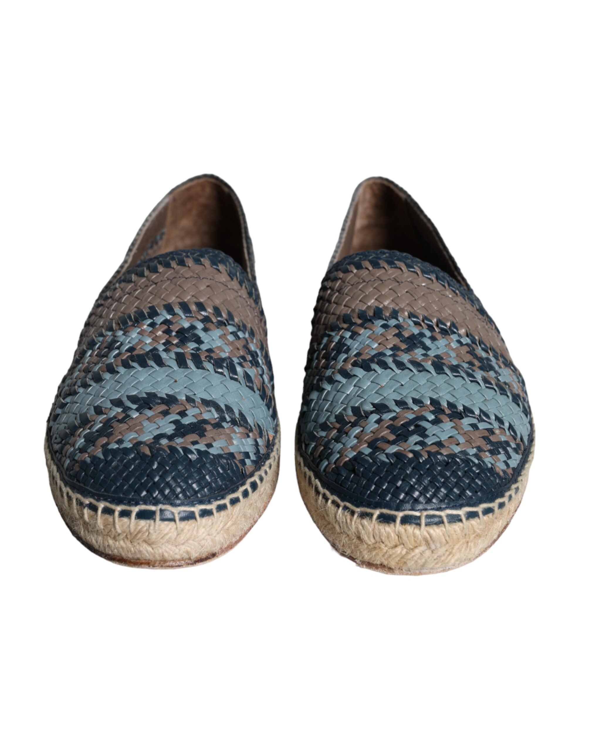 Blaugraue Espadrilles aus hochwertigem Büffelleder von Dolce & Gabbana