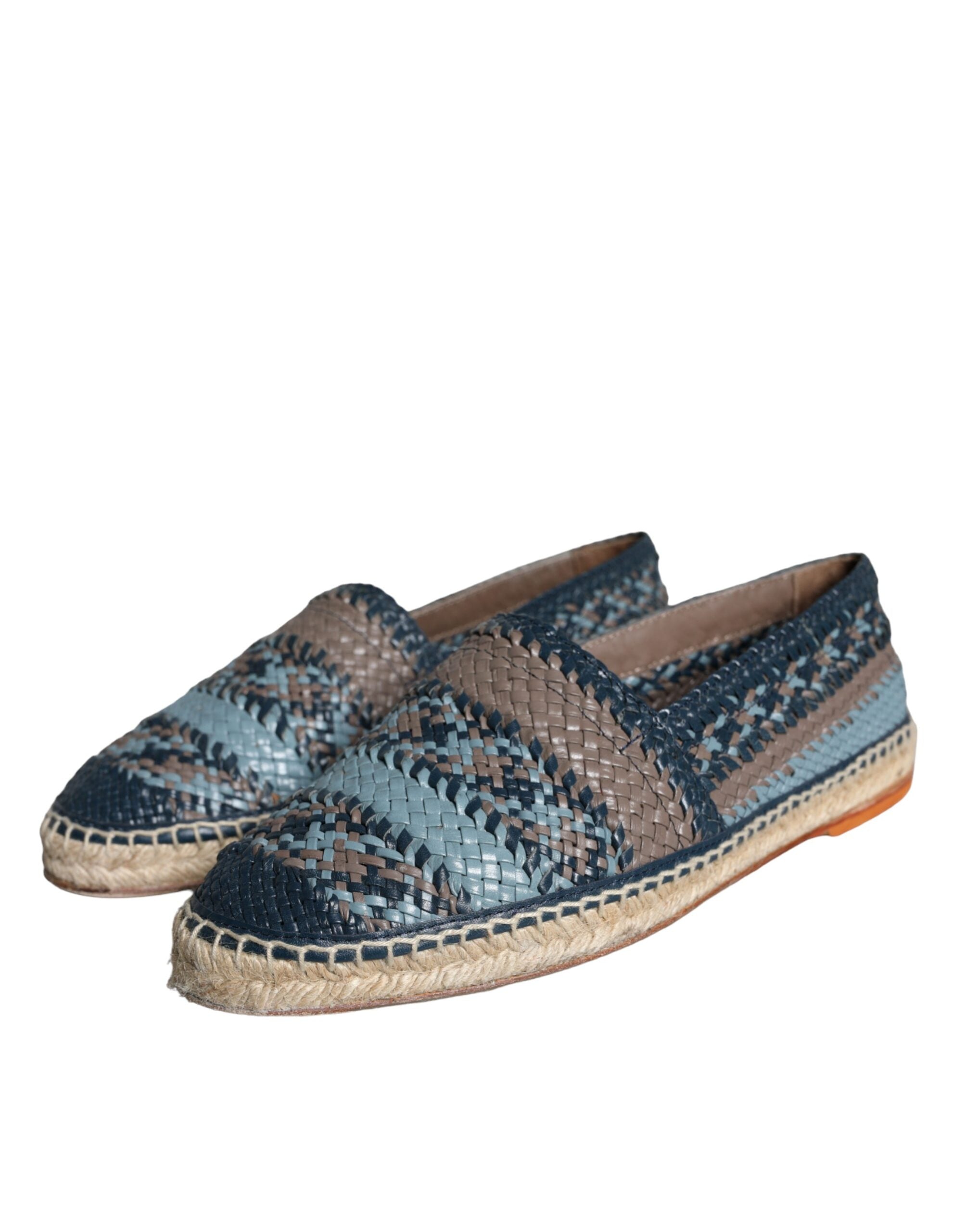 Blaugraue Espadrilles aus hochwertigem Büffelleder von Dolce & Gabbana