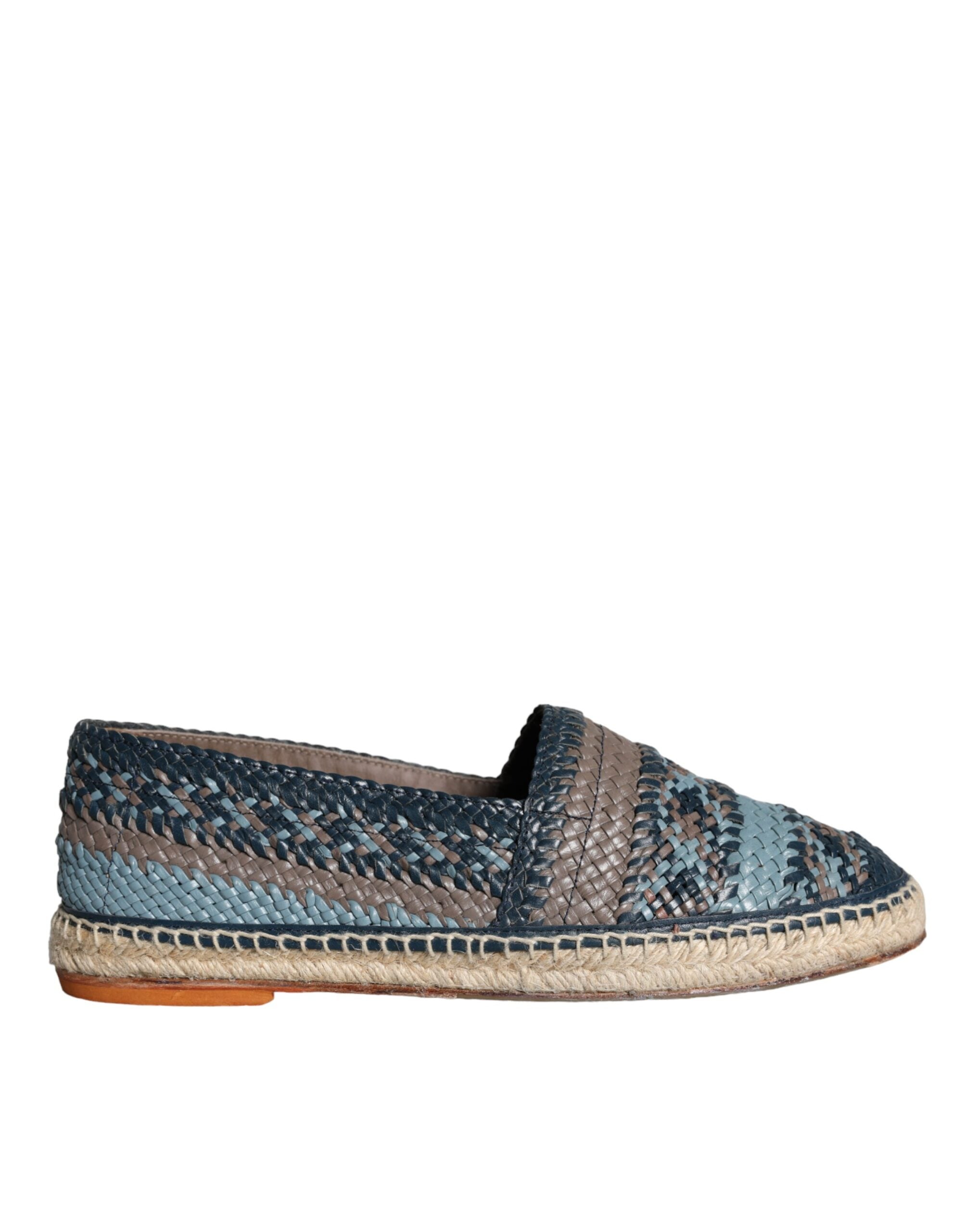 Blaugraue Espadrilles aus hochwertigem Büffelleder von Dolce & Gabbana