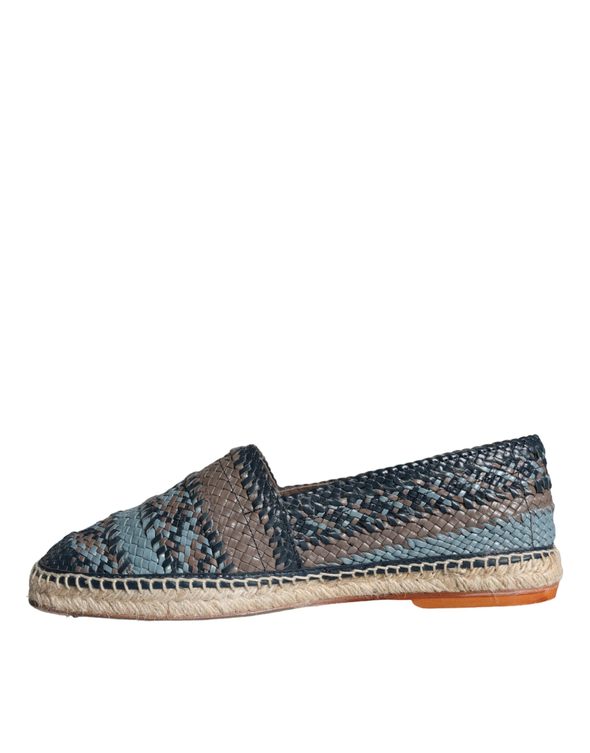 Blaugraue Espadrilles aus hochwertigem Büffelleder von Dolce & Gabbana