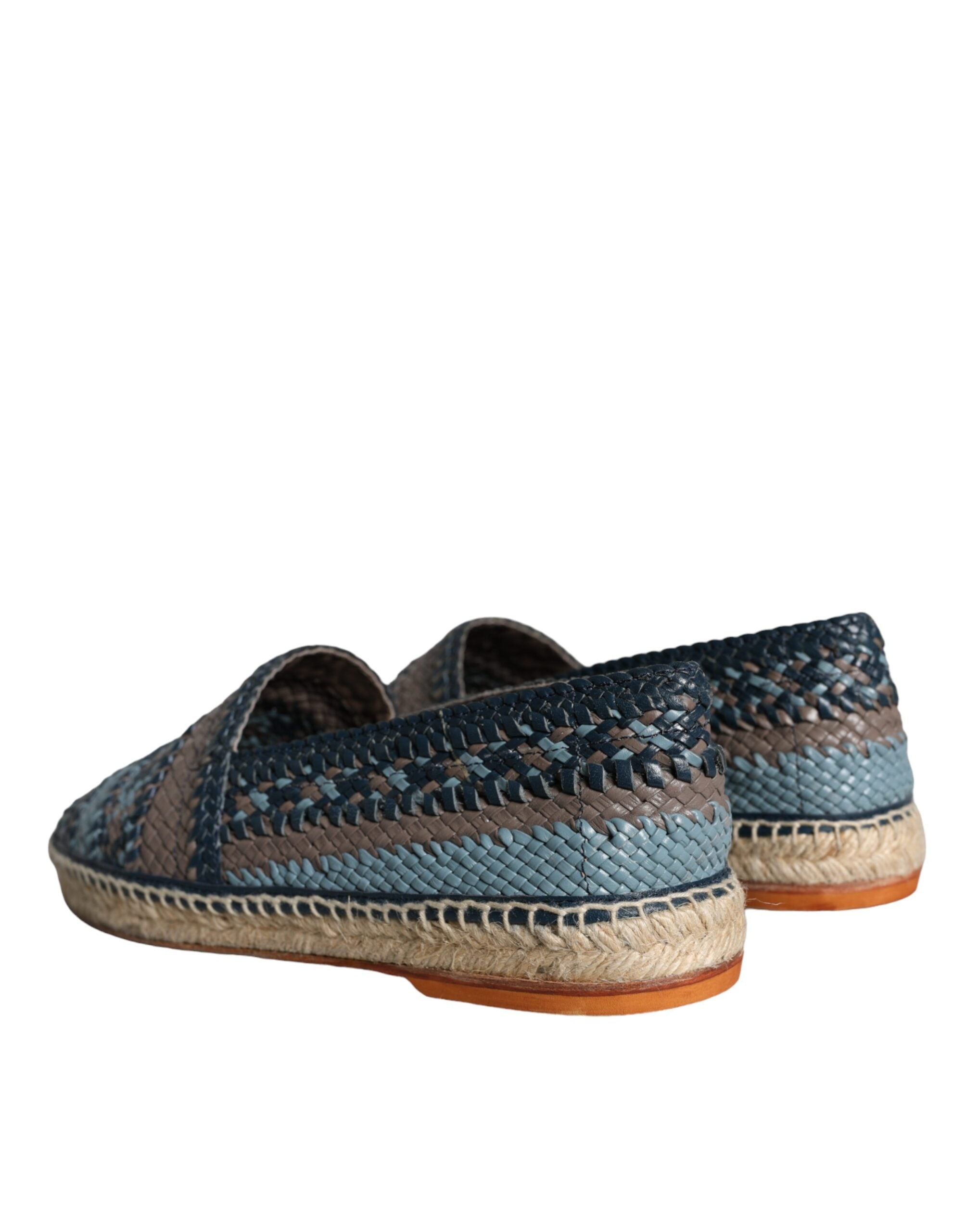 Blaugraue Espadrilles aus hochwertigem Büffelleder von Dolce & Gabbana