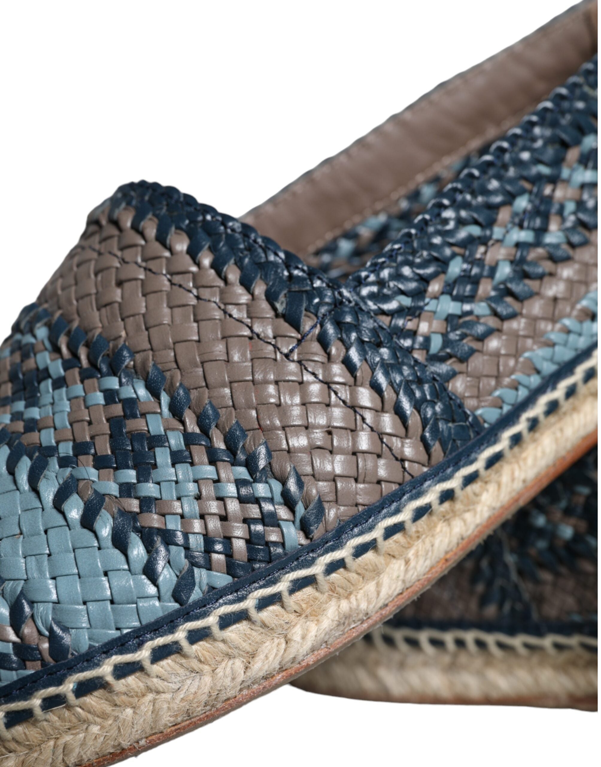 Blaugraue Espadrilles aus hochwertigem Büffelleder von Dolce & Gabbana